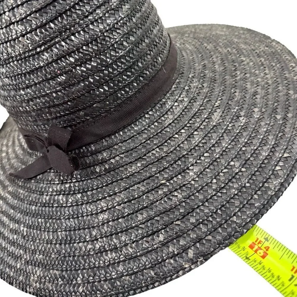 Vintage Betmar Black Italian Straw Brim Hat O/S